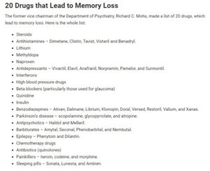 20 Medications That Cause Memory Loss