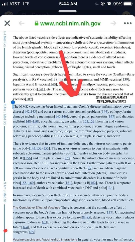 Government Website Says Vaccines Cause Autism