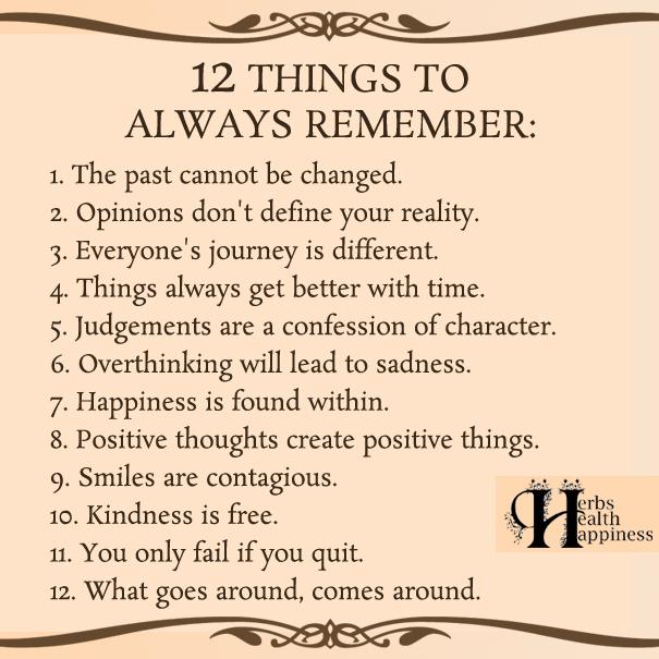 12 Things to Remember