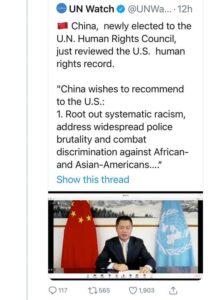 China Lectures USA On Rights