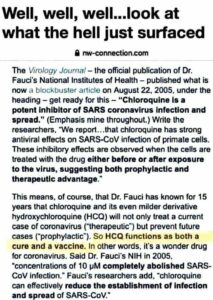 Fauci Knows HCQ Prevents And Cures Coronavirus