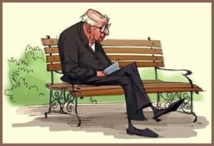 Old Man On Park Bench