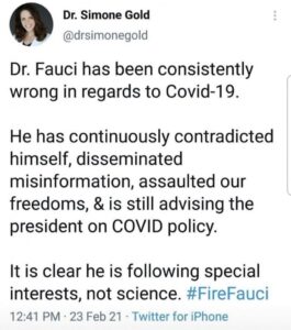 Simone Gold On Fauci