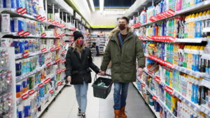 Couple Grocery Shopping