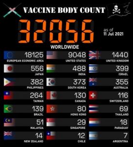 COVID Jab Body Count 11 July 2021