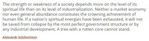 Solzhenitsyn On Spiritual Energy