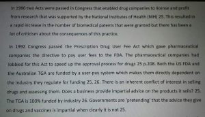 FDA TGA User Pays