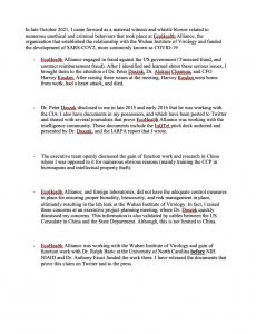Covid Whistleblower Statement Pg 1