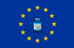 Covid Vaccine On EU Flag