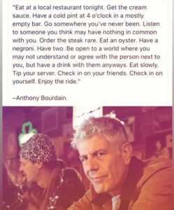 Life Tips from Anthony Bourdain