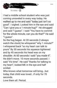 A One Minute Hug