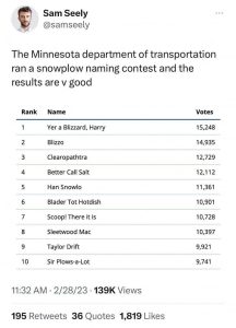 Snowplow Names