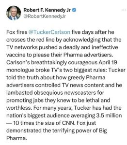 RFK jr On Fox Firing Tucker