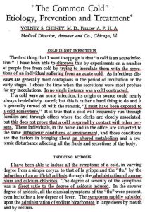 A Cold Is NOT Infectious
