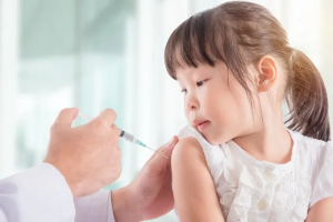 Little Asian Girl Receiving Vaccine