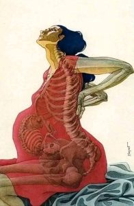 Skeleton Of Mother And Fetus