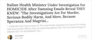 Italian Health Medicine Under Investigation