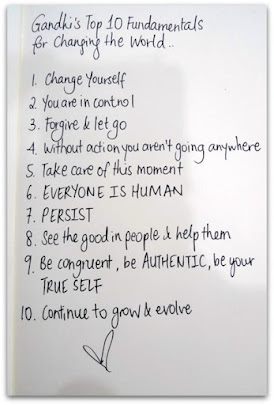 Gandhi's Top 10 Fundamentals to Change the World