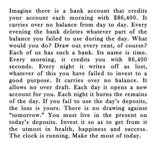 The 86,400 Bank Account