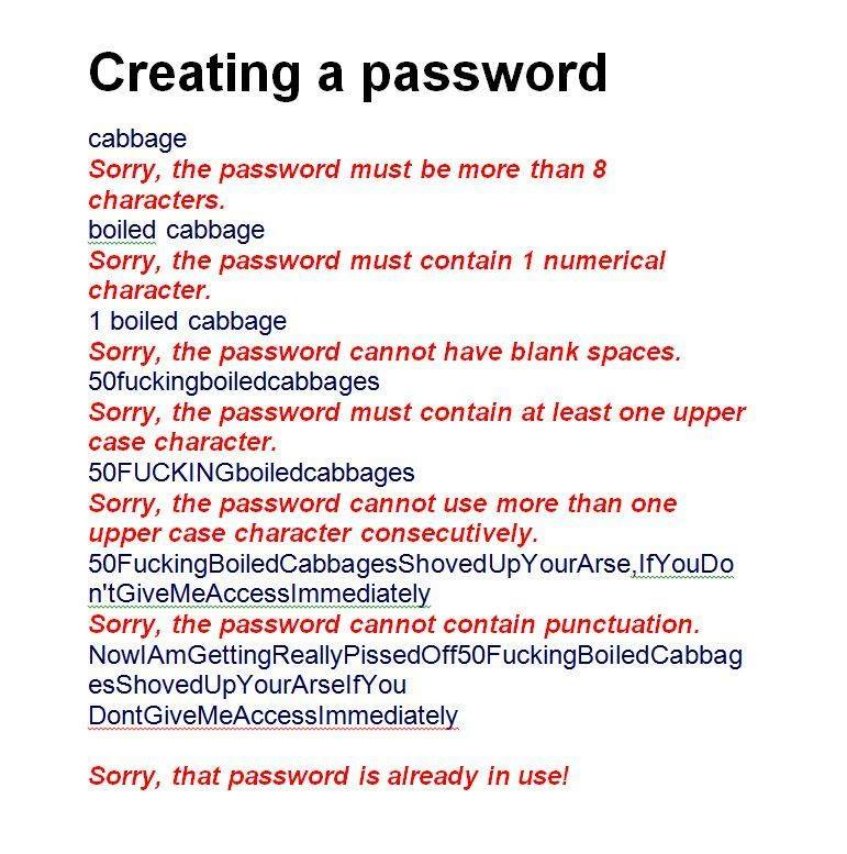 Creating A Password (With Apologies for the Swearing)