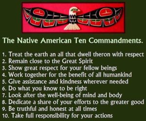 Native Indian Ten Commandments