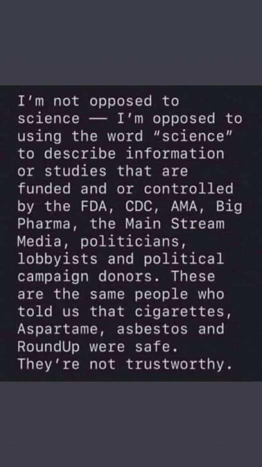 I Am Not Opposed To Science