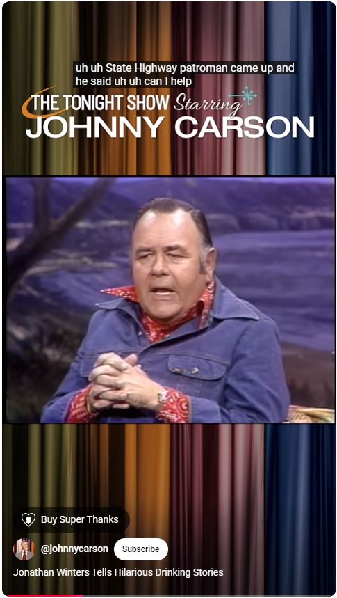 Jonathon Winters on Johnny Carson