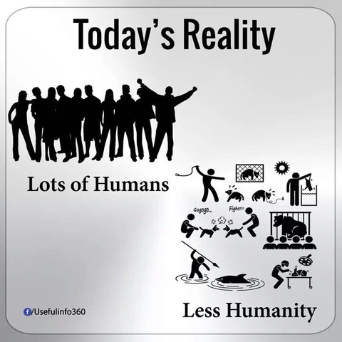 Reality Today - Lots of Humans - Less Humanity