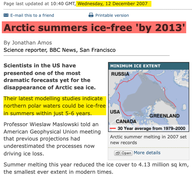 Arctic Ice-Free By 2013