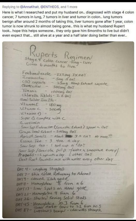 Rupert's Anti-Cancer Regimen