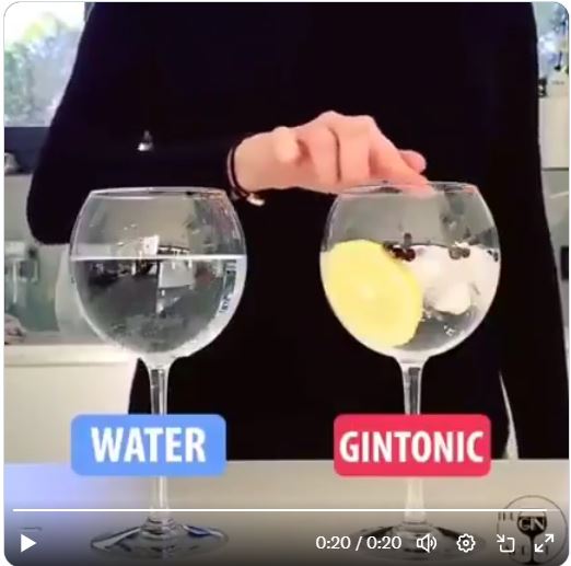 Water vs  Gin 'n Tonic