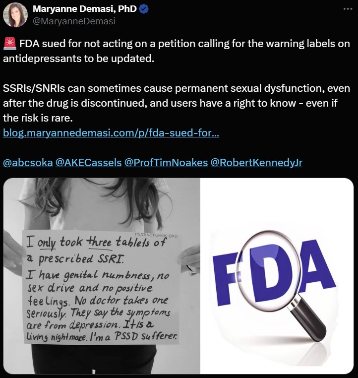 Anti-Depressants Can Cause Permanent Sexual Dysfunction