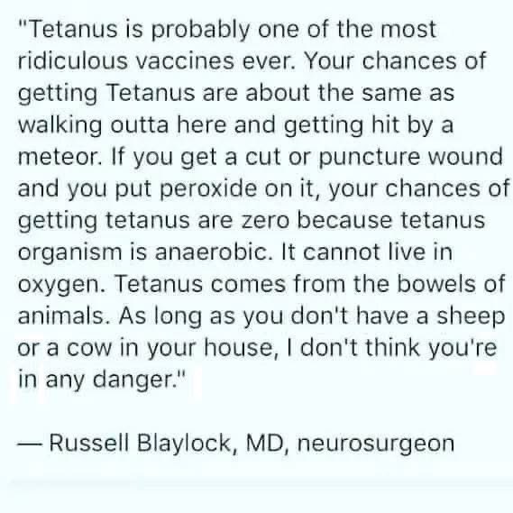 Russell Blaycock On Tetenus Vaccine