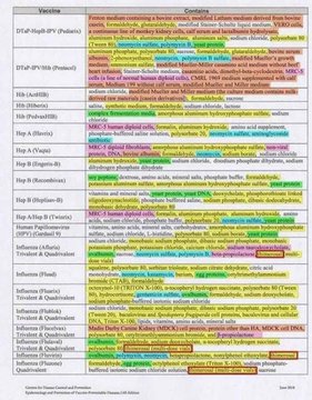 CDC Vaccine Schedule Color Coded 4
