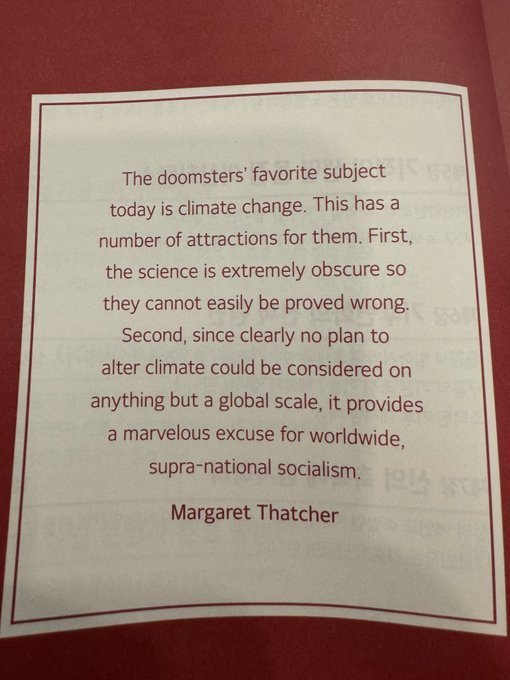 Margaret Thatcher On Climate Scam