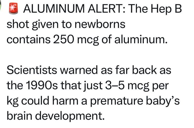 Aluminium In Vaccines Harms Babies