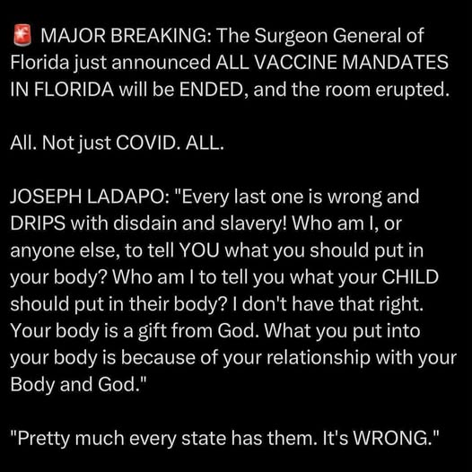 Florida Cancels Vaccine Mandates