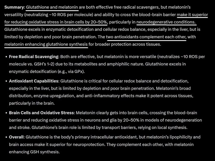 Glutathione and Melatonin