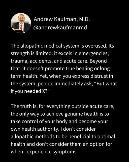 The allopathic model does not offer true healing