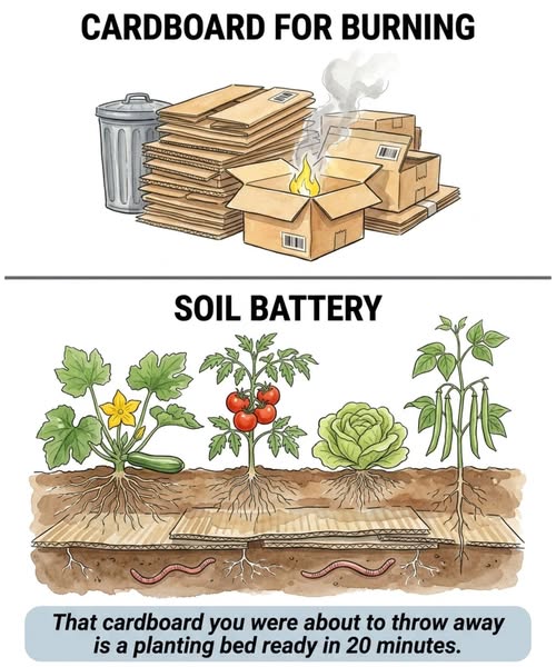 Cardboard In The Garden