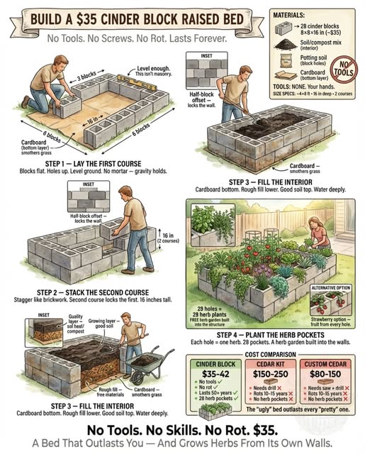 Build A Raised Garden Bed With Cinder Blocks
