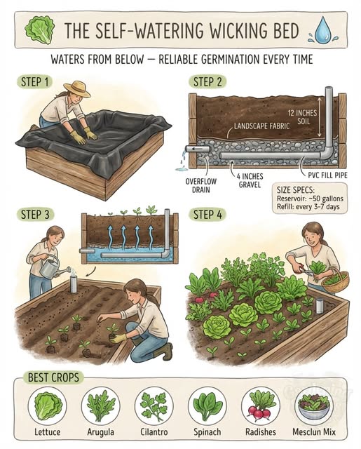 Self-Watering Wicking Bed