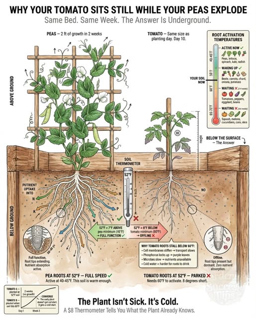 Soil Temperature Peas vs Tomatoes
