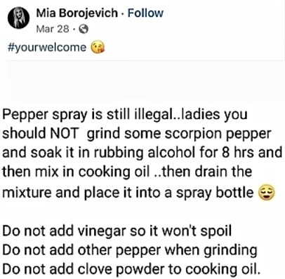 Pepper Spray Is Still Illegal
