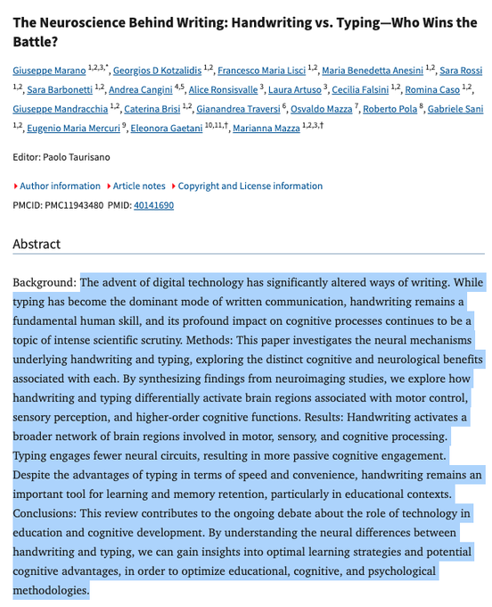 The Neuroscience Behind Handwriting