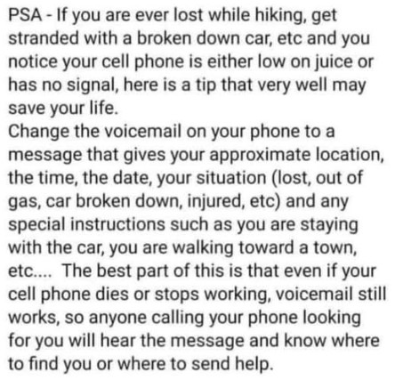 Emergency Voicemail Message