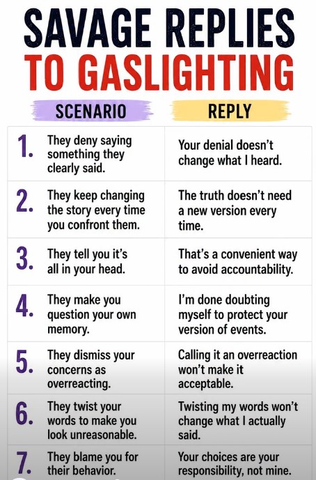 Gaslighting Comebacks