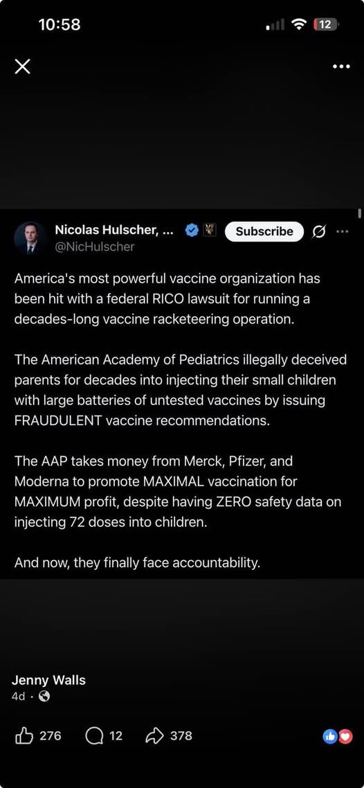Vaccine Racketeering Charge