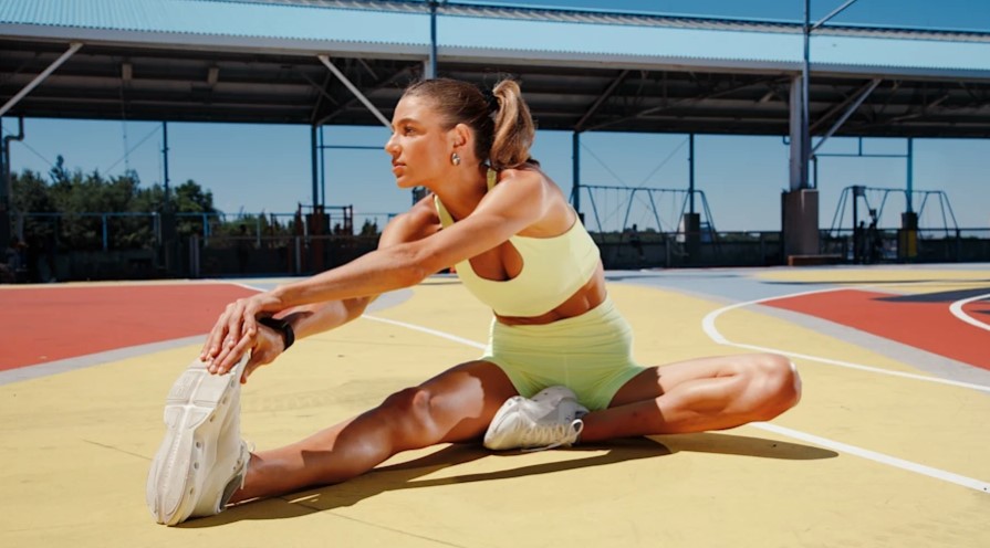 Woman Stretching Leg